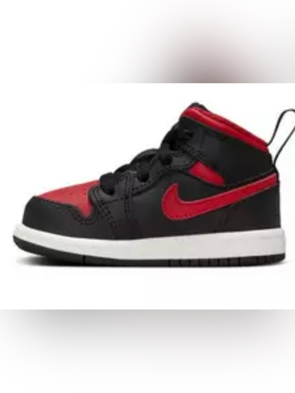 Jordan 1 Mid Black and Red Size 4c NEW IN BOX